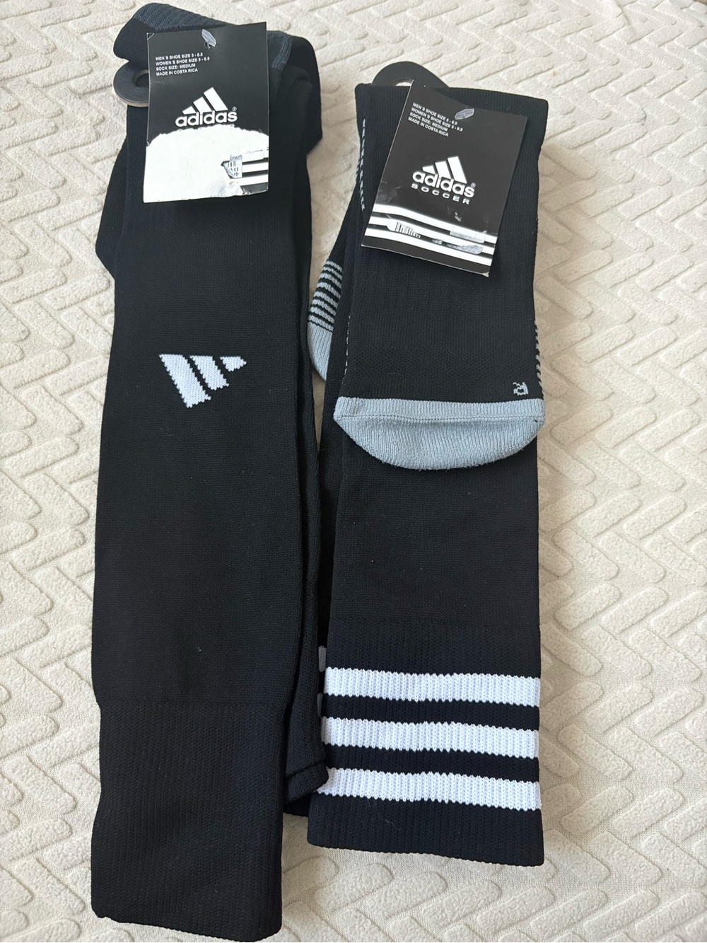 adidas Black Athletic Soccer Sock Bundle (2) Pair -New/